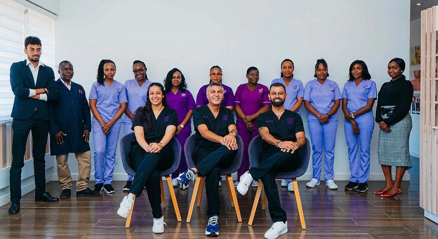Medical team posed for a group photograph.